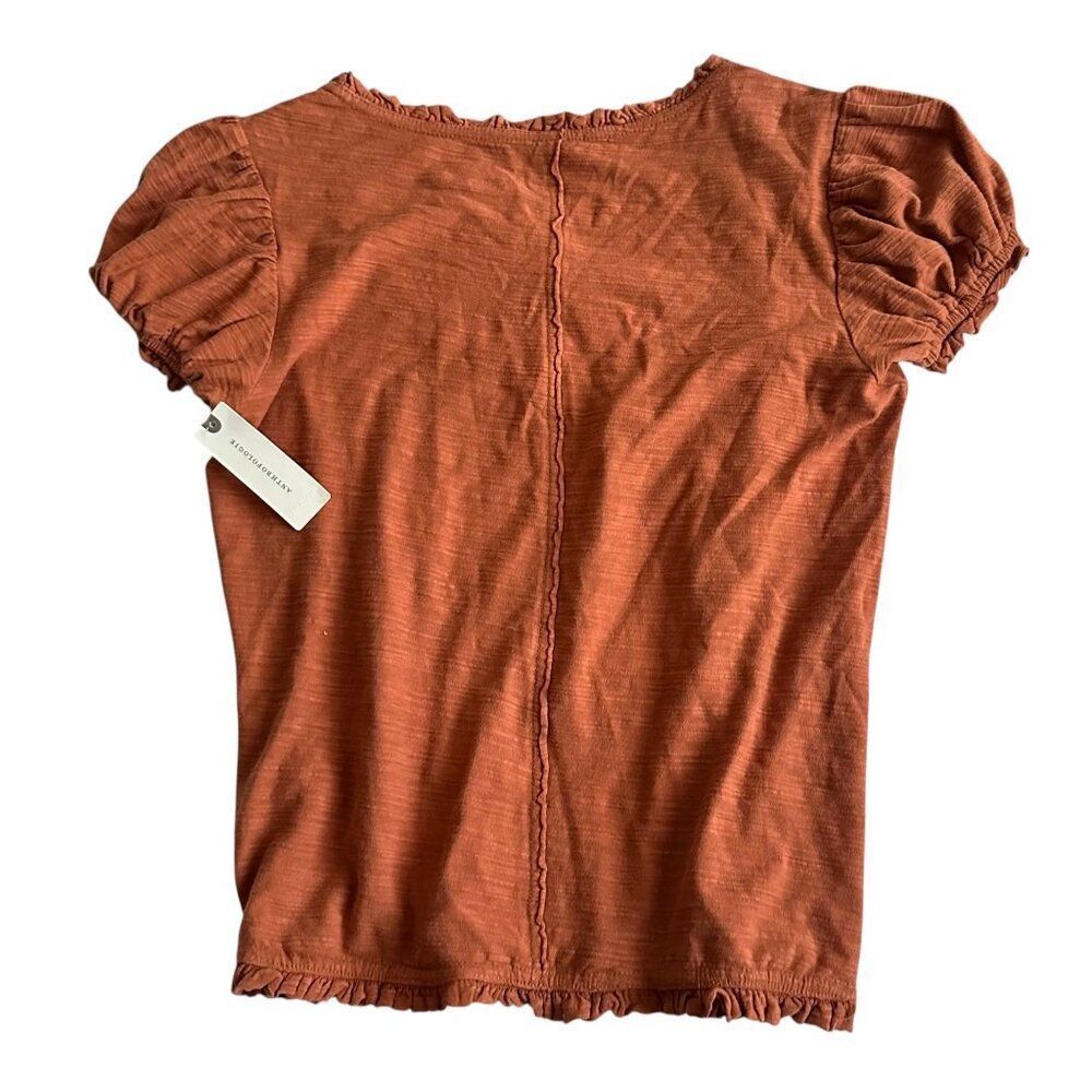 Anthropologie Pilcro Puff Sleeve Grommet Top XS Mango Cotton Boho Blouse Women - Picture 4 of 10